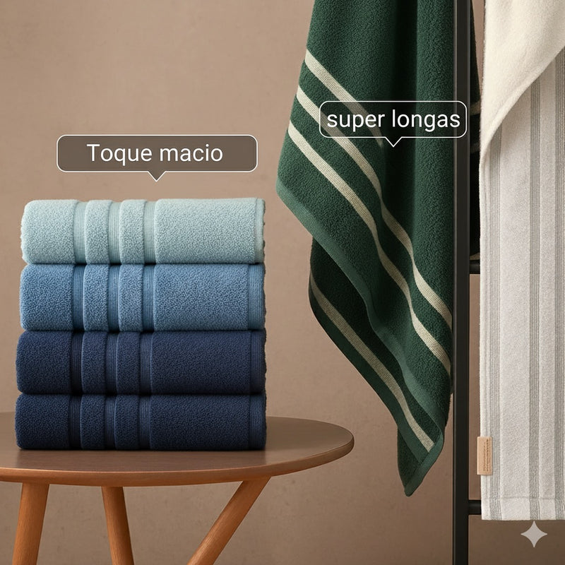 Toalhas de Banho Gigantes Fio Penteado Luminar KIT