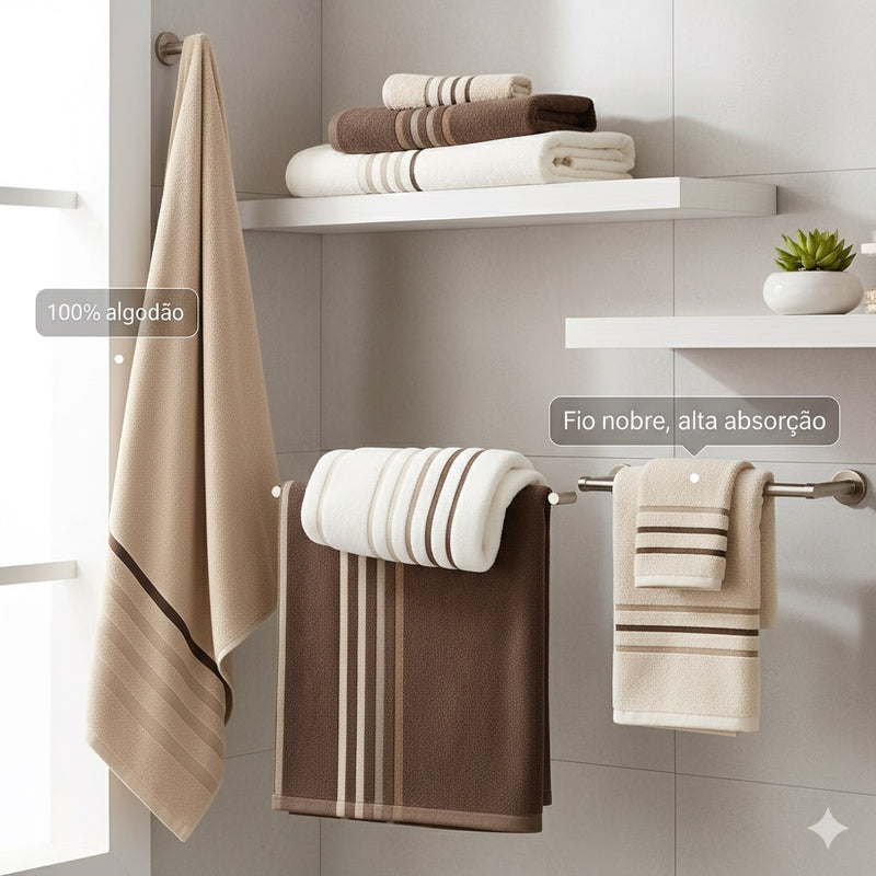 Toalhas de Banho Gigantes Fio Penteado Luminar KIT